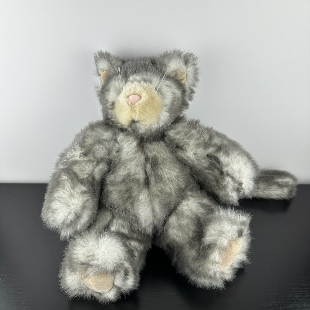 Vermont Teddy Bear Rare Gray Tabby Kitty Cat 14” Large Friend For Life Plush